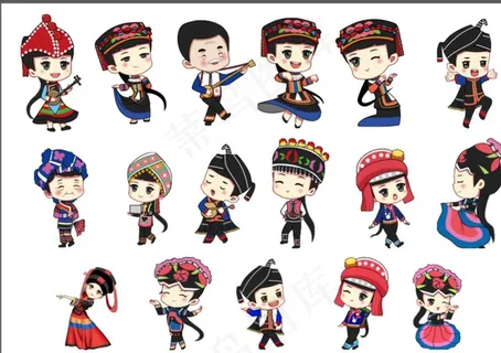 彝族全家福图片