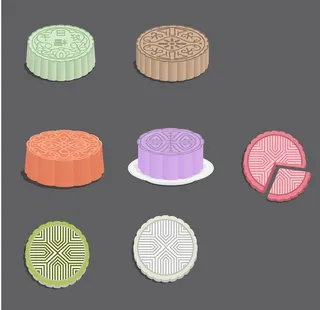 中秋月饼图案图片