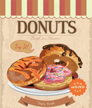 复古餐饮海报设计图片