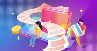 账单还款信用卡插画卡通背景素材图片