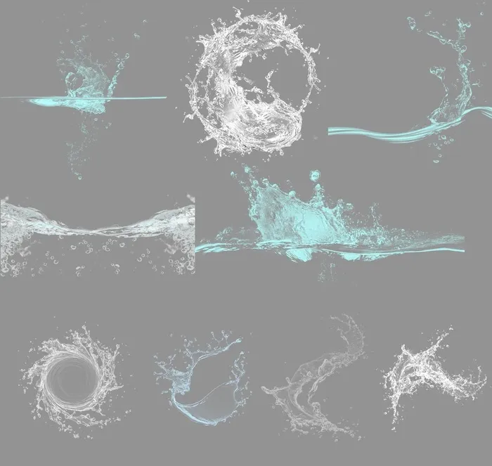 水花素材图片(7467x7309)psd模版下载