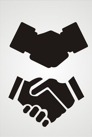 矢量握手合作图标图片