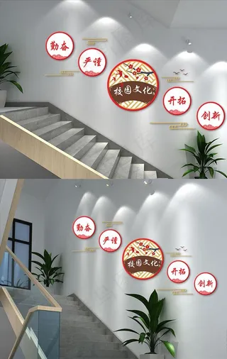 校园楼梯文化墙图片