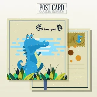 恐龙明信片图片