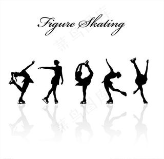 花样滑冰人物剪影图片