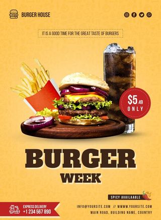 汉堡促销海报图片