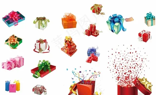 矢量礼品盒 卡通礼物素材图片