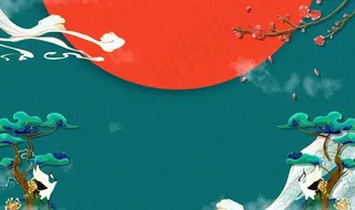 国潮绿色背景图片