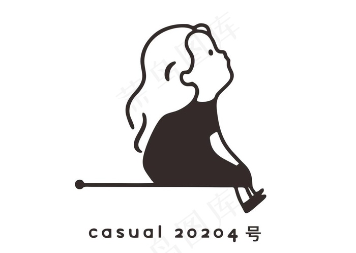 casual 女娃娃图片ai矢量模版下载
