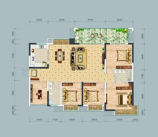 五房户型图图片