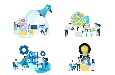 扁平化人物矢量图片