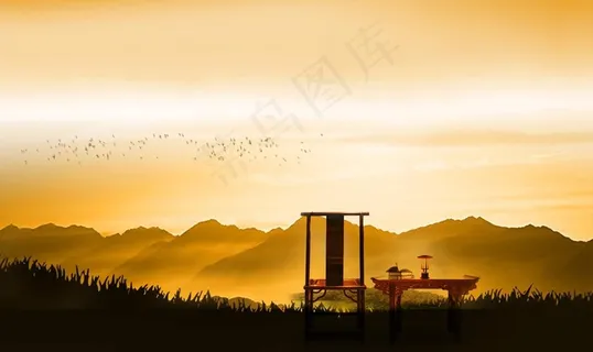 茶 禅意 书香 远山 境界图片