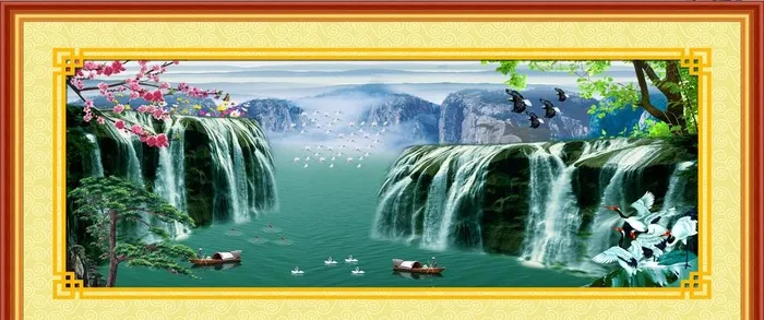 山水画图片(14173x6378)psd模版下载