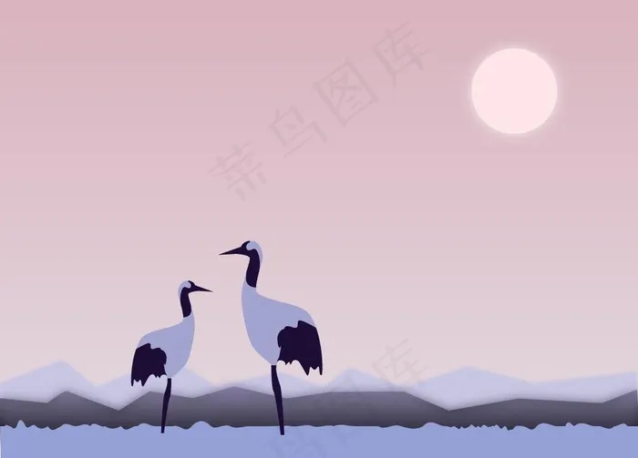 风景插画 扁平化风景 手绘风景图片