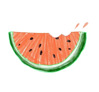 手绘西瓜素材图片