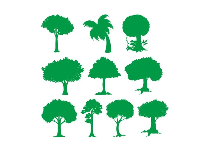 树木矢量剪影图片