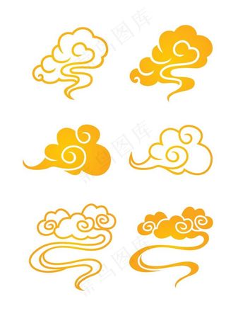 矢量中国风古典云纹祥云纹祥花纹图片