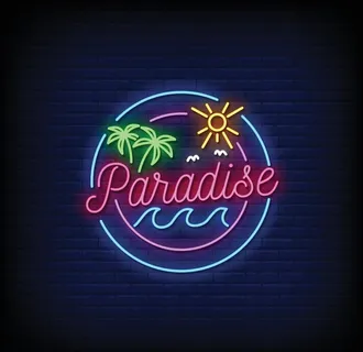 夏天海滩霓虹灯图片