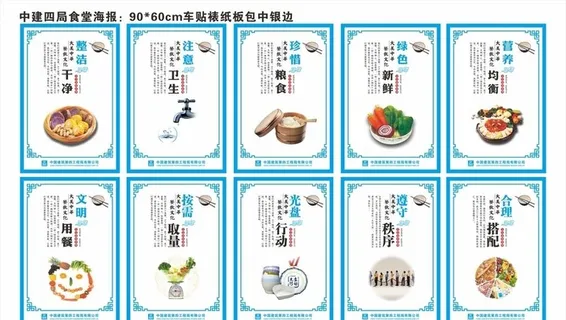 中建四局食堂海报图片