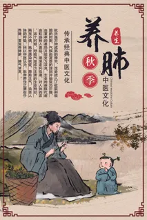 养肺中医文化传统宣传海报素材图片