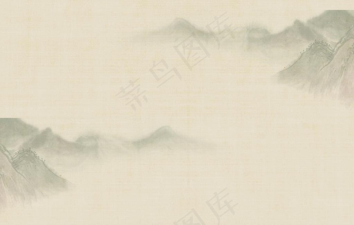 水墨山水图片psd模版下载
