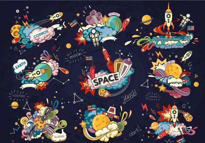 宇宙飞船图片ai矢量模版下载