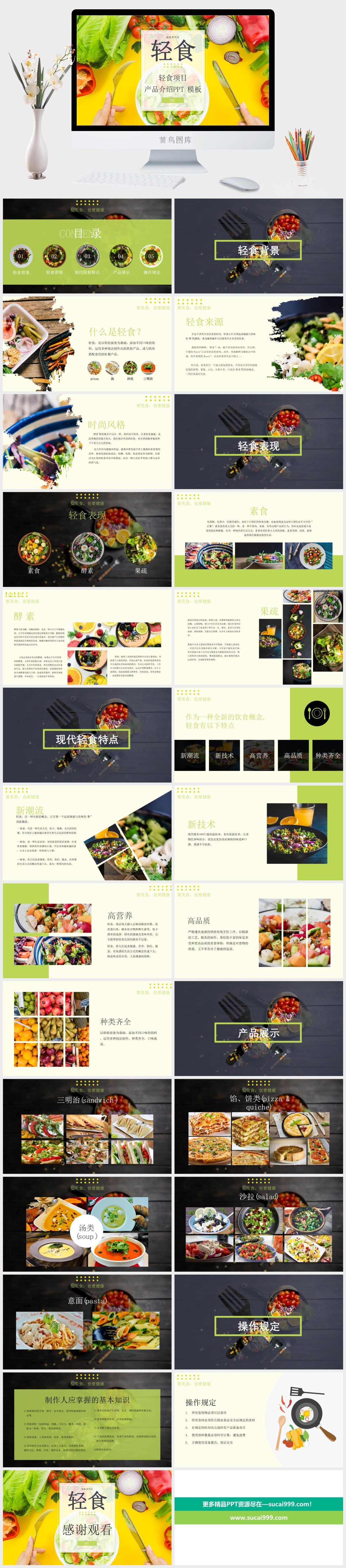 轻食项目介绍欧美风PPT