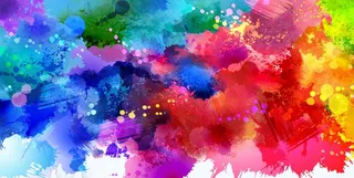 七彩水彩喷溅效果图片