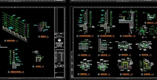职校图书馆 楼梯 节点详图图片