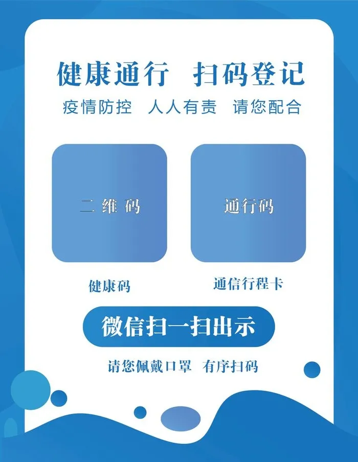 健康通行扫码登记图片ai矢量模版下载