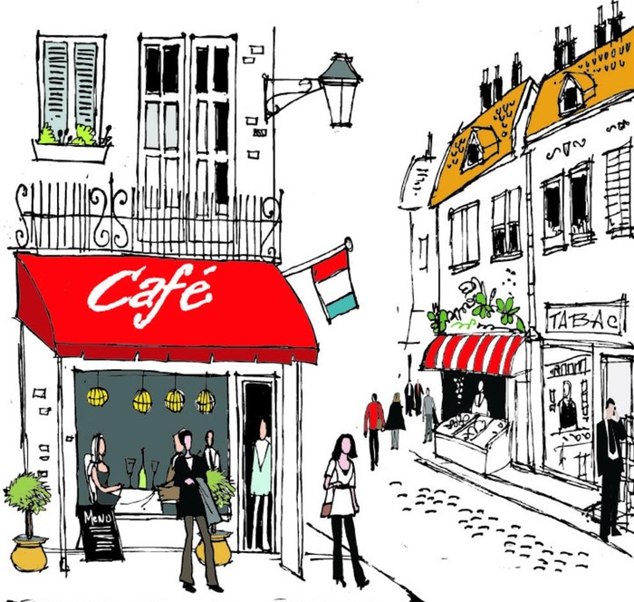 咖啡馆插画图片