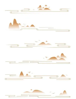 祥云古典山纹飞鸟图片
