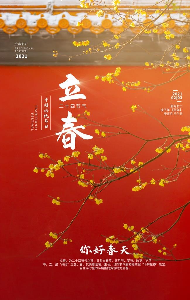 立春节气传统活动宣传海报素材图片