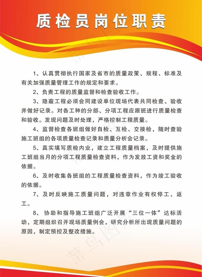 质检员岗位职责图片cdr矢量模版下载