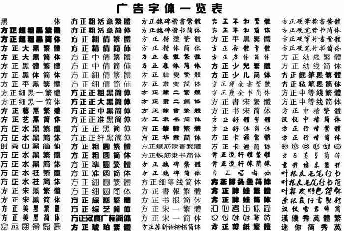 广告字体一览表图片(4790x3366)