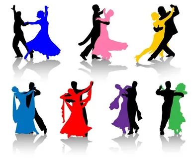 优美的双人舞蹈剪影图片