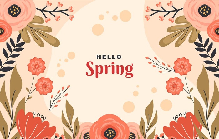 暖色花朵矢量插画图片