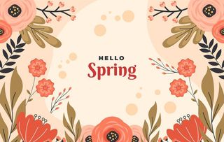 暖色花朵矢量插画图片