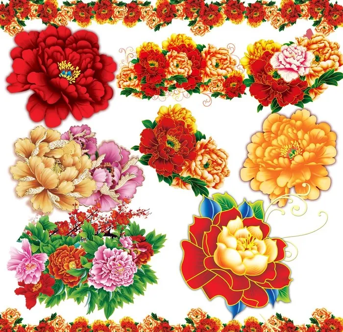 牡丹花素材图片(5906x5906)psd模版下载