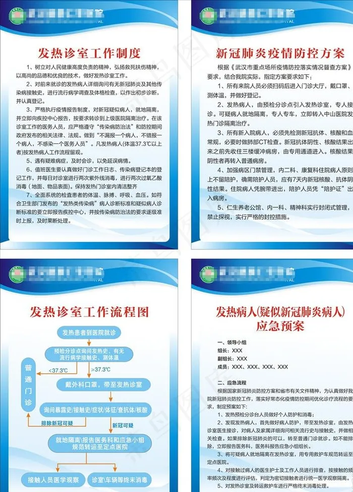 新冠疫情防控制度牌墙面POP图片cdr矢量模版下载