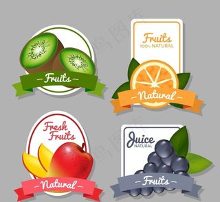 彩色水果标签图片