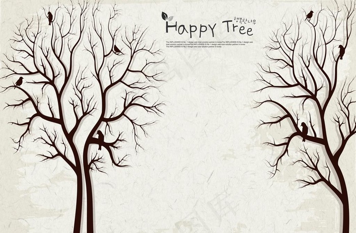 抽象树手绘大树电视背景墙图片