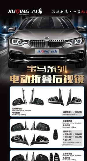 电动折叠后视镜展架图片