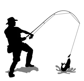 钓鱼人物剪影图片