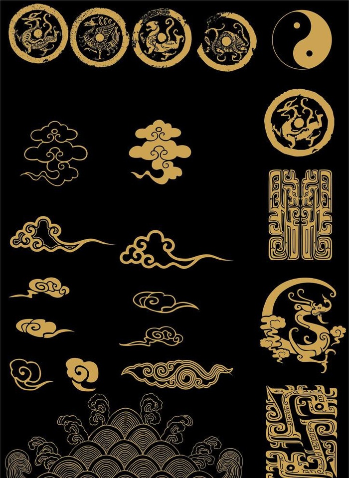 古代纹饰图片cdr矢量模版下载