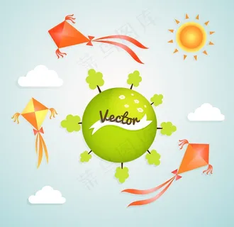 手绘风筝图案图片