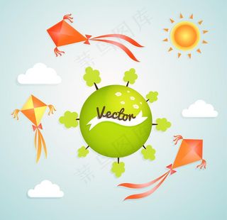 手绘风筝图案图片