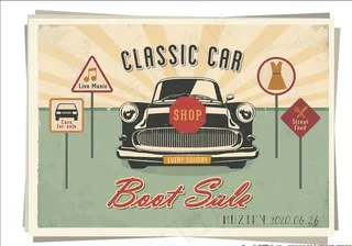 复古老爷车海报图片