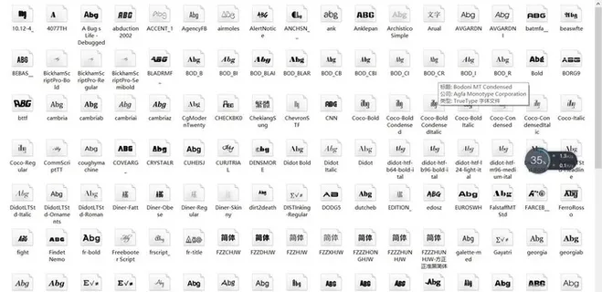 设计常用字体图片