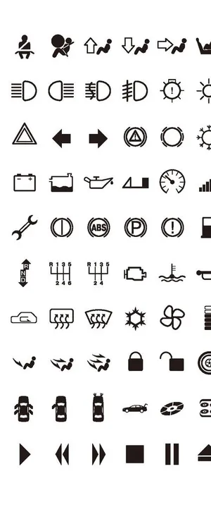 汽车仪表盘图标矢量图片